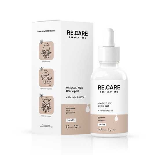 Мигдальний пілінг для обличчя Mandelic Acid Gentle Peel RE.CARE 30 мл