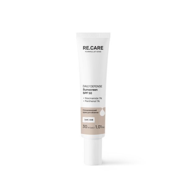 Сонцезахисний крем для обличчя Daily Defense Sunscreen SPF 50 RECARE 30 мл 4823109414174 фото