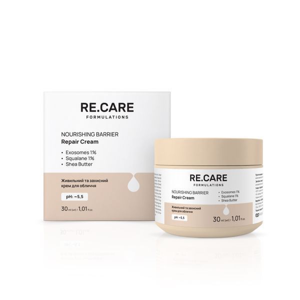 Живильний та захисний крем для обличчя Nourishing Barrier Repair Cream RECARE 30 мл 4823109414310 фото