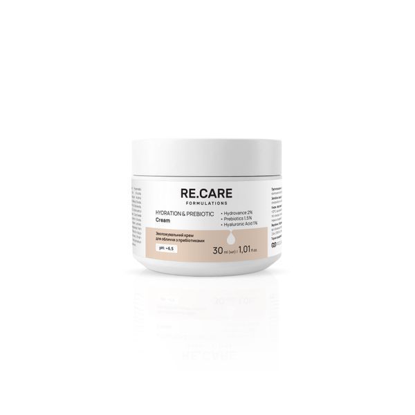 Зволожувальний крем для обличчя з пребіотиками Hydration & Prebiotic Cream RECARE 30 мл 4823109414303 фото