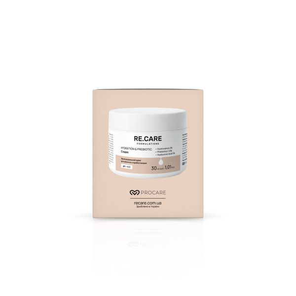 Зволожувальний крем для обличчя з пребіотиками Hydration & Prebiotic Cream RECARE 30 мл 4823109414303 фото